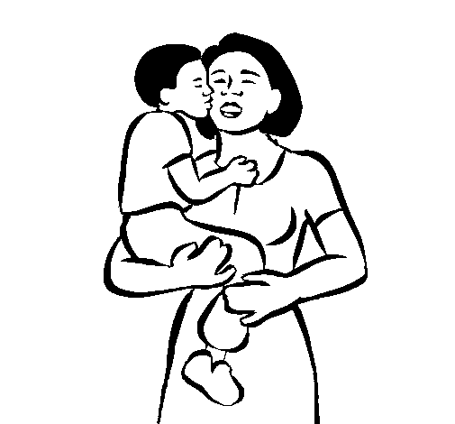 Disegno di Bacio materno  da Colorare