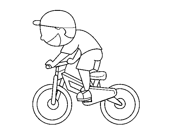 Disegno di Bambino ciclista da Colorare