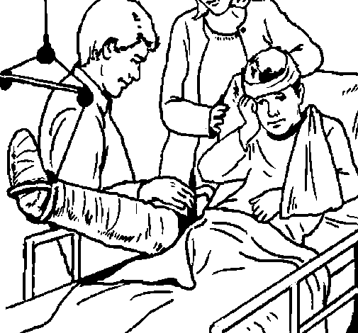 Disegno di Bambino con una gamba fratturata  da Colorare