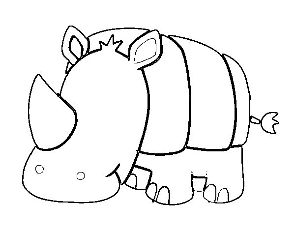 Disegno di Bambino Rhino da Colorare
