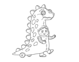 Dibujo de Bambino vestito come un dinosauro