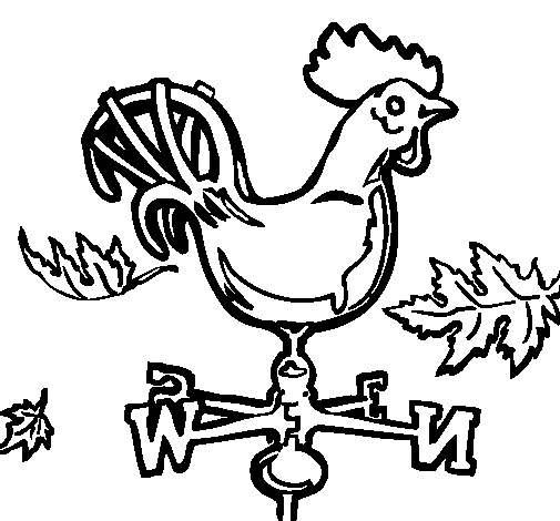 Disegno di Banderuole e gallo  da Colorare