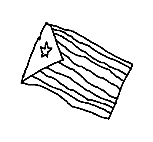 Disegno di Bandiera di Cuba da Colorare