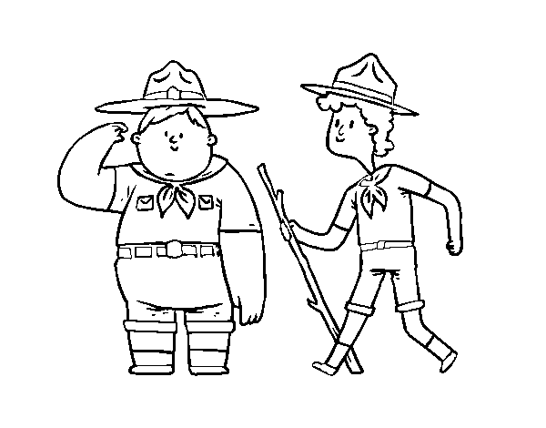Disegno di Boy Scouts da Colorare