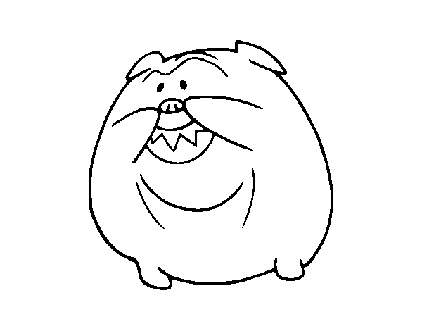 Disegno di Bulldog sorridendo da Colorare