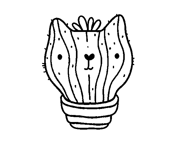 Disegno di Cactus gatto da Colorare