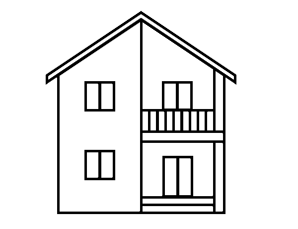 Disegno di Casa com due andares da Colorare