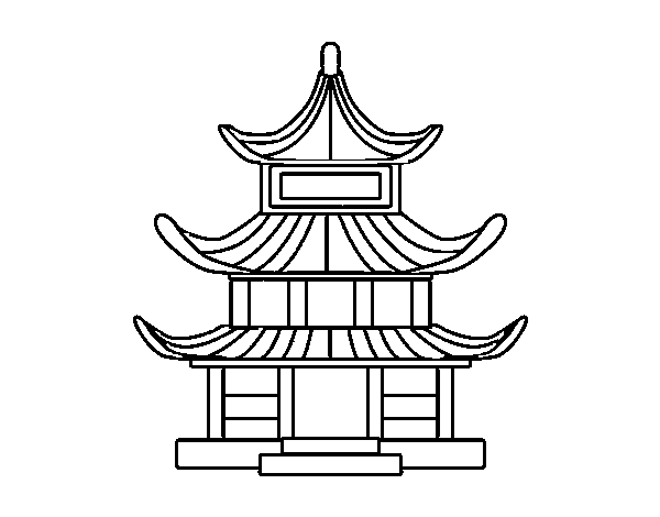 Disegno di Casa tradizionale giapponesa da Colorare