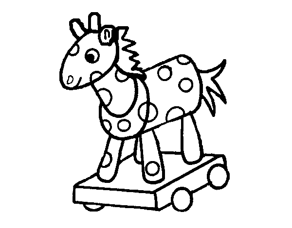 Disegno di Cavallo di legno da Colorare
