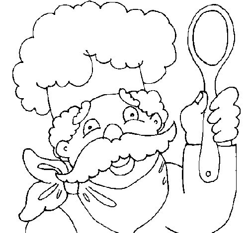 Disegno di Chef con i baffi  da Colorare