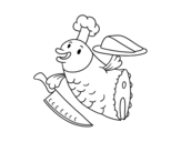 Dibujo de Chef Pesce