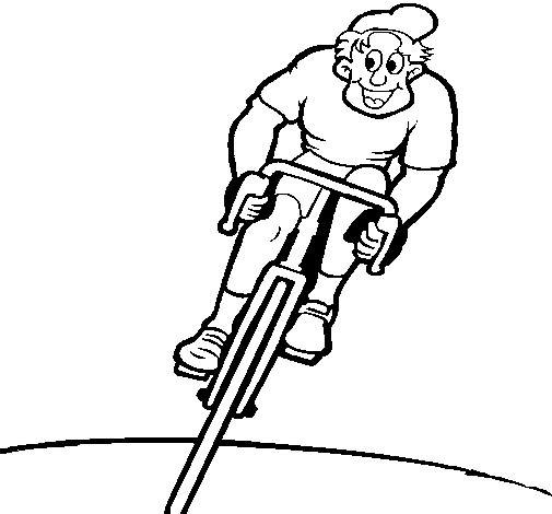 Disegno di Ciclista con il berretto  da Colorare