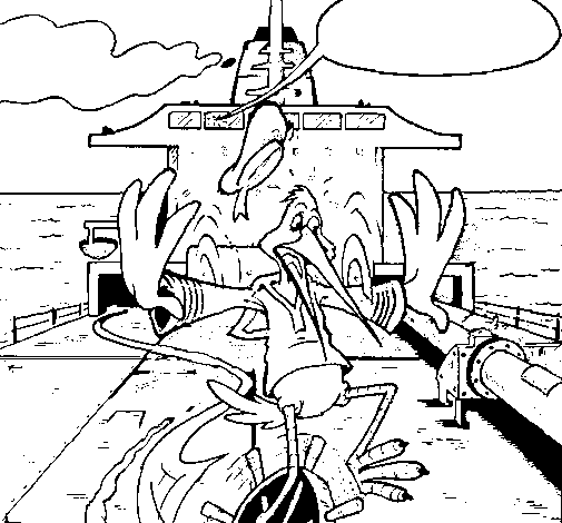 Disegno di Cicogna in una barca  da Colorare