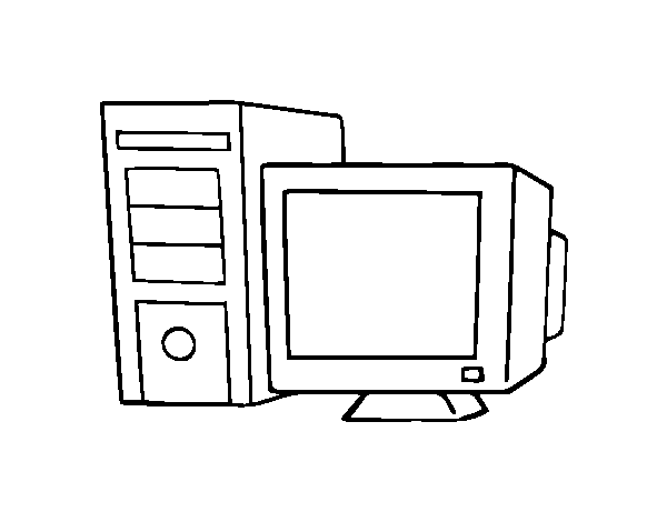 Disegno di Computer vecchio da Colorare