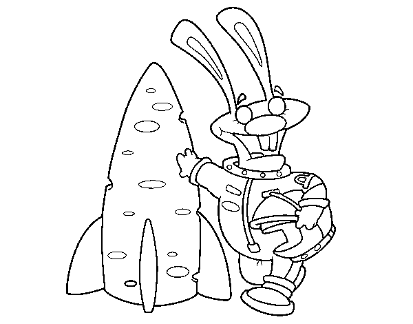 Disegno di Coniglio astronauta da Colorare