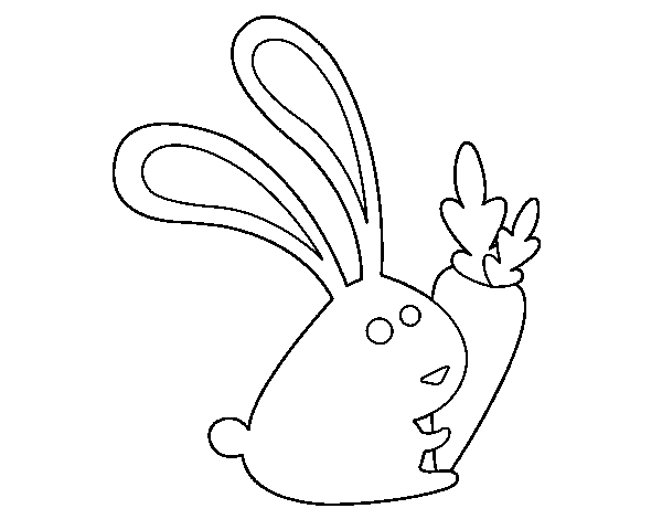 Disegno di Coniglio con carota da Colorare