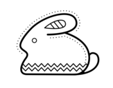 Disegno di Coniglio di Pasqua laterale da colorare