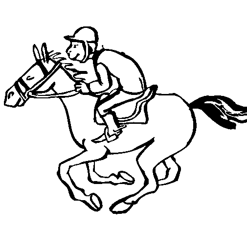 Disegno di Corsa di cavalli  da Colorare