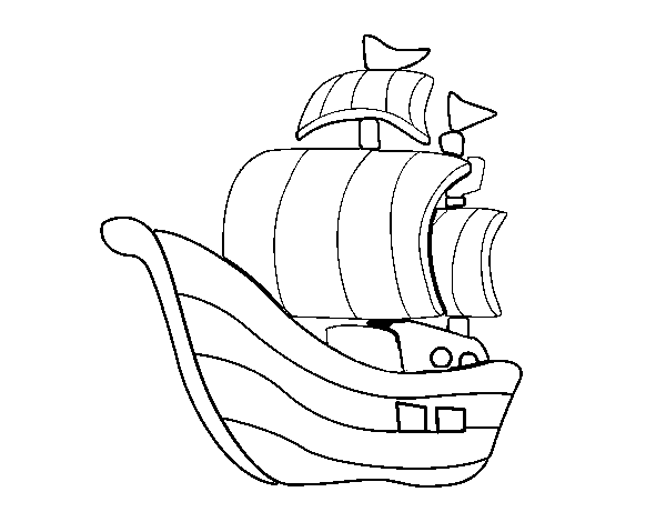 Disegno di Corsari imbarcazione da Colorare