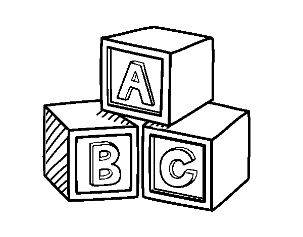 Disegno di Cubi educativi ABC da Colorare