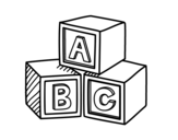 Disegno di Cubi educativi ABC da colorare
