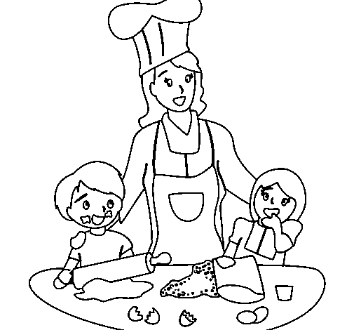 Disegno di Cuoco mamma da Colorare