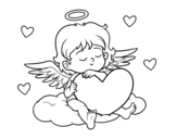 Dibujo de Cupido con cuore