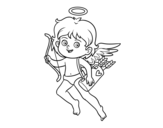 Dibujo de Cupido con il suo arco magico