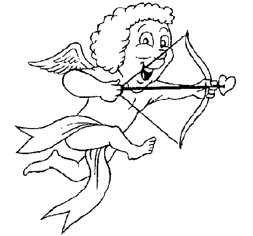 Disegno di Cupido felice  da Colorare