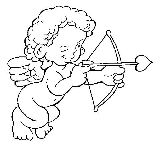 Disegno di Cupido prende la mira  da Colorare