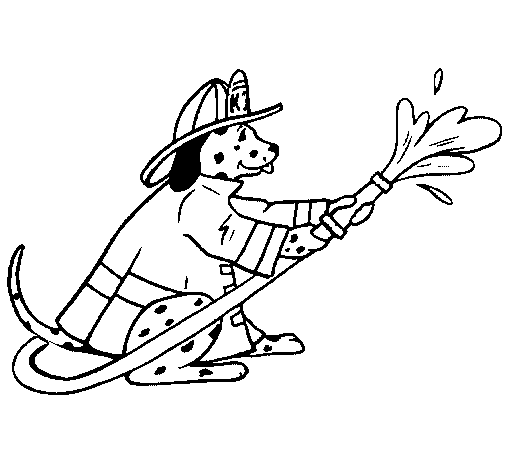 Disegno di Dalmata pompiere  da Colorare