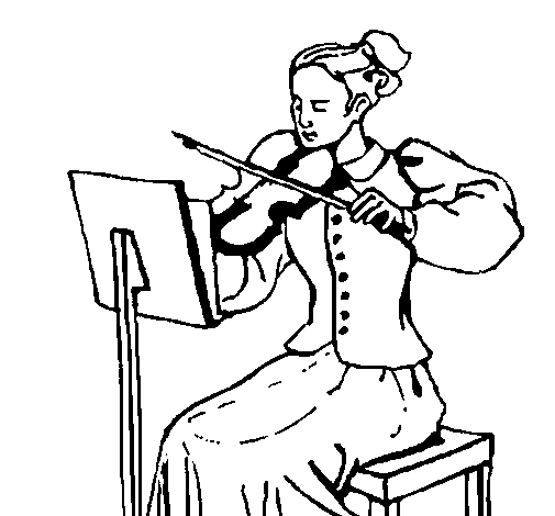 Disegno di Dama violinista  da Colorare