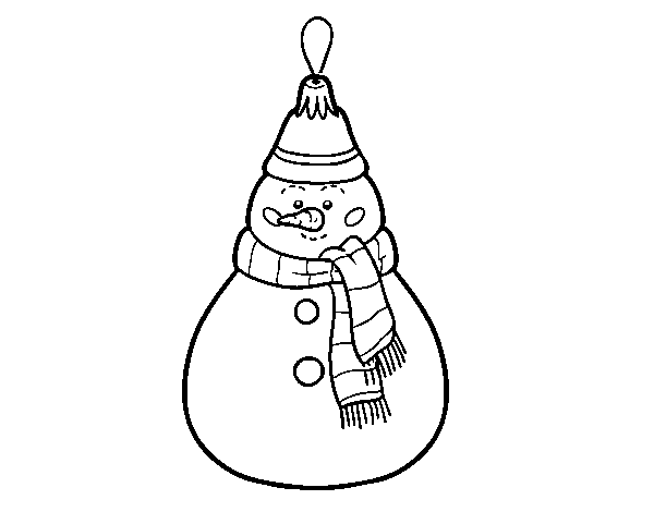 Disegno di Decorazione di Natale pupazzo di neve da Colorare