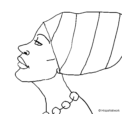 Disegno di Donna del Camerun  da Colorare