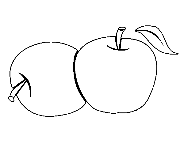 Disegno di Due mele da Colorare