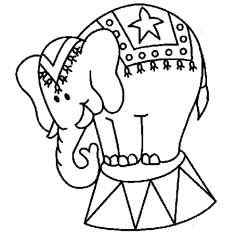 Disegno di Elefante in scena  da Colorare