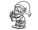 Disegno di Elfo dipingere un anatroccolo da colorare