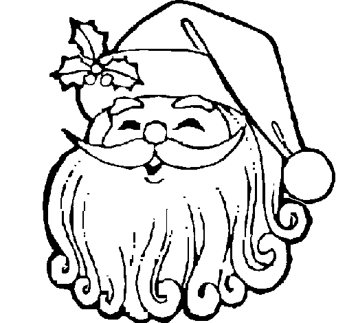 Disegno di Faccione Babbo Natale  da Colorare