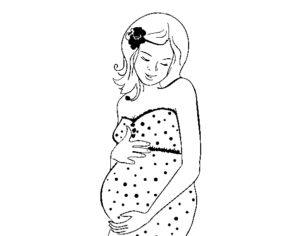 Disegno di Felice donna incinta da Colorare