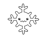 Disegno di Fiocco di neve kawaii da colorare