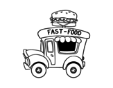 Disegno di Food truck di hamburger da colorare