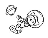 Disegno di Gattino astronauta da colorare