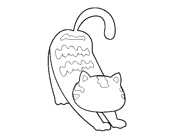 Disegno di Gatto accidioso da Colorare