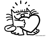 Dibujo de Gatto e cuore