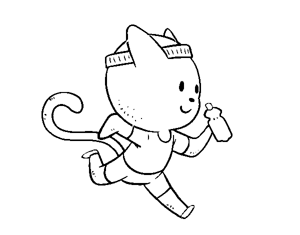 Disegno di Gatto runner da Colorare