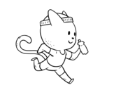 Disegno di Gatto runner da colorare