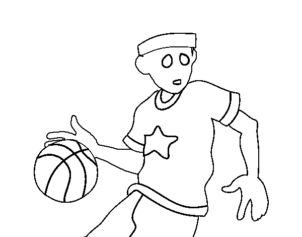 Disegno di Giovane giocatore di basket da Colorare