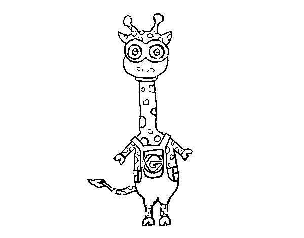 Disegno di Giraffa Minion da Colorare