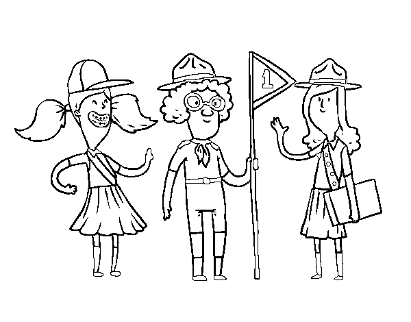 Disegno di Girl Scouts da Colorare