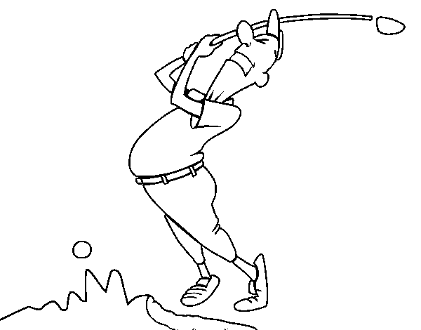 Disegno di Golfista da Colorare
